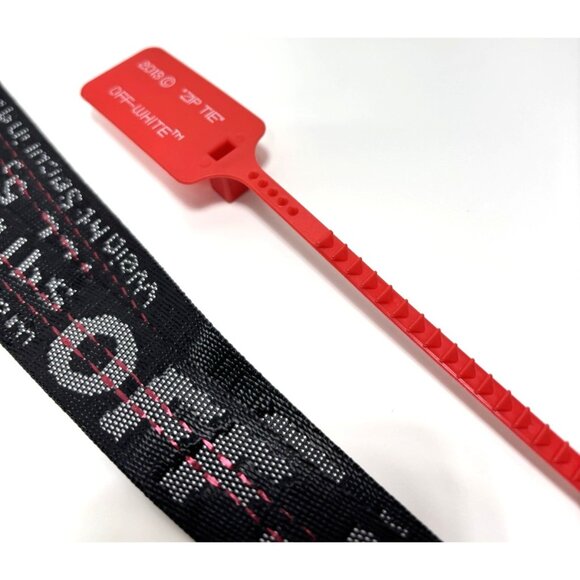 Off-White Black Lanyard Industrial Strap w/ Zip Tie Logo Tag Key Holder New - Picture 3 of 6